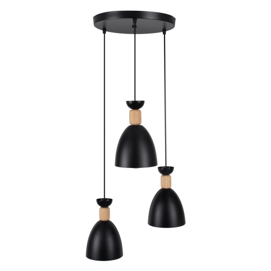 GLOBOSTAR® AVA 61572 Μοντέρνο Κρεμαστό Φωτιστικό Οροφής με Ντουί 3 x E27 AC 220-240V IP20 - Μαύρο & Μπεζ - Μ35 x Π35 x Υ130cm GLOBOSTAR® AVA 61572 Μοντέρνο Κρεμαστό Φωτιστικό Οροφής με Ντουί 3 x E27 AC 220-240V IP20 - Μαύρο & Μπεζ - Μ35 x Π35 x Υ130cm