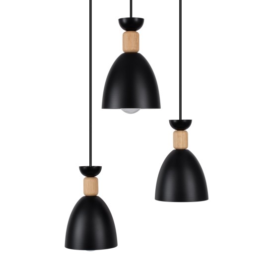 GLOBOSTAR® AVA 61572 Μοντέρνο Κρεμαστό Φωτιστικό Οροφής με Ντουί 3 x E27 AC 220-240V IP20 - Μαύρο & Μπεζ - Μ35 x Π35 x Υ130cm GLOBOSTAR® AVA 61572 Μοντέρνο Κρεμαστό Φωτιστικό Οροφής με Ντουί 3 x E27 AC 220-240V IP20 - Μαύρο & Μπεζ - Μ35 x Π35 x Υ130cm