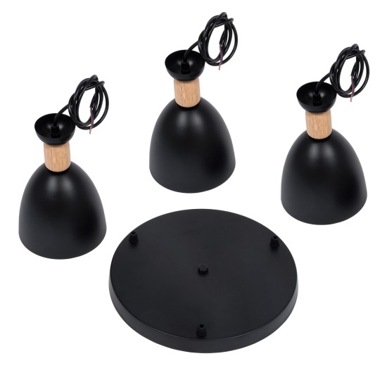 GLOBOSTAR® AVA 61572 Μοντέρνο Κρεμαστό Φωτιστικό Οροφής με Ντουί 3 x E27 AC 220-240V IP20 - Μαύρο & Μπεζ - Μ35 x Π35 x Υ130cm GLOBOSTAR® AVA 61572 Μοντέρνο Κρεμαστό Φωτιστικό Οροφής με Ντουί 3 x E27 AC 220-240V IP20 - Μαύρο & Μπεζ - Μ35 x Π35 x Υ130cm