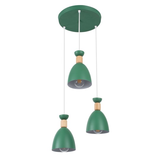 GLOBOSTAR® AVA 61575 Μοντέρνο Κρεμαστό Φωτιστικό Οροφής με Ντουί 3 x E27 AC 220-240V IP20 - Πράσινο & Μπεζ - Μ35 x Π35 x Υ130cm GLOBOSTAR® AVA 61575 Μοντέρνο Κρεμαστό Φωτιστικό Οροφής με Ντουί 3 x E27 AC 220-240V IP20 - Πράσινο & Μπεζ - Μ35 x Π35 x Υ130cm