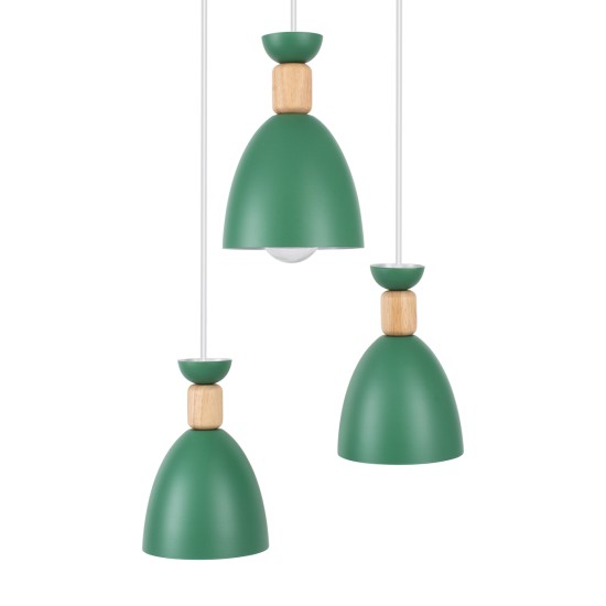 GLOBOSTAR® AVA 61575 Μοντέρνο Κρεμαστό Φωτιστικό Οροφής με Ντουί 3 x E27 AC 220-240V IP20 - Πράσινο & Μπεζ - Μ35 x Π35 x Υ130cm GLOBOSTAR® AVA 61575 Μοντέρνο Κρεμαστό Φωτιστικό Οροφής με Ντουί 3 x E27 AC 220-240V IP20 - Πράσινο & Μπεζ - Μ35 x Π35 x Υ130cm