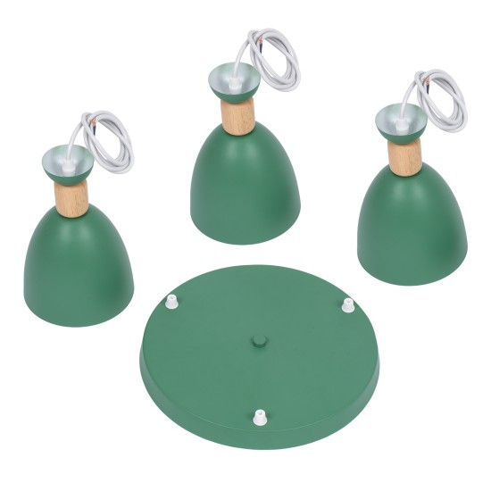 GLOBOSTAR® AVA 61575 Μοντέρνο Κρεμαστό Φωτιστικό Οροφής με Ντουί 3 x E27 AC 220-240V IP20 - Πράσινο & Μπεζ - Μ35 x Π35 x Υ130cm GLOBOSTAR® AVA 61575 Μοντέρνο Κρεμαστό Φωτιστικό Οροφής με Ντουί 3 x E27 AC 220-240V IP20 - Πράσινο & Μπεζ - Μ35 x Π35 x Υ130cm