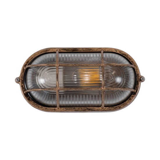 GLOBOSTAR® BOATLIGHT 61584 Vintage Φωτιστικό Καραβοχελώνα Τοίχου & Οροφής με Ντουί 1 x E27 AC 220-240V Αδιάβροχο IP65 - Χάλκινο Εφέ Σκουριάς Ματ - Μ21 x Π10.4 x Υ9cm GLOBOSTAR® BOATLIGHT 61584 Vintage Φωτιστικό Καραβοχελώνα Τοίχου & Οροφής με Ντουί 1 x E27 AC 220-240V Αδιάβροχο IP65 - Χάλκινο Εφέ Σκουριάς Ματ - Μ21 x Π10.4 x Υ9cm
