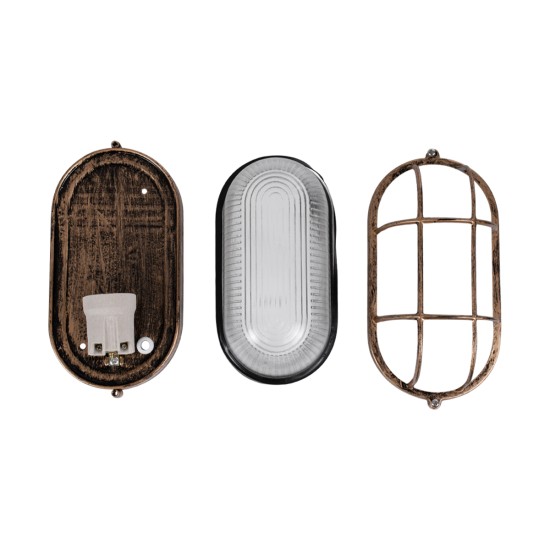 GLOBOSTAR® BOATLIGHT 61584 Vintage Φωτιστικό Καραβοχελώνα Τοίχου & Οροφής με Ντουί 1 x E27 AC 220-240V Αδιάβροχο IP65 - Χάλκινο Εφέ Σκουριάς Ματ - Μ21 x Π10.4 x Υ9cm GLOBOSTAR® BOATLIGHT 61584 Vintage Φωτιστικό Καραβοχελώνα Τοίχου & Οροφής με Ντουί 1 x E27 AC 220-240V Αδιάβροχο IP65 - Χάλκινο Εφέ Σκουριάς Ματ - Μ21 x Π10.4 x Υ9cm