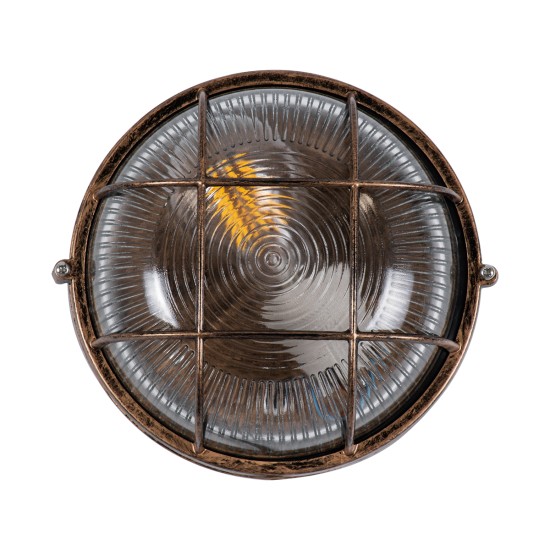 GLOBOSTAR® BOATLIGHT 61587 Vintage Φωτιστικό Καραβοχελώνα Τοίχου & Οροφής με Ντουί 1 x E27 AC 220-240V Αδιάβροχο IP65 - Χάλκινο Εφέ Σκουριάς Ματ - Μ17.5 x Π17.5 x Υ9cm GLOBOSTAR® BOATLIGHT 61587 Vintage Φωτιστικό Καραβοχελώνα Τοίχου & Οροφής με Ντουί 1 x E27 AC 220-240V Αδιάβροχο IP65 - Χάλκινο Εφέ Σκουριάς Ματ - Μ17.5 x Π17.5 x Υ9cm