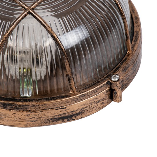 GLOBOSTAR® BOATLIGHT 61587 Vintage Φωτιστικό Καραβοχελώνα Τοίχου & Οροφής με Ντουί 1 x E27 AC 220-240V Αδιάβροχο IP65 - Χάλκινο Εφέ Σκουριάς Ματ - Μ17.5 x Π17.5 x Υ9cm GLOBOSTAR® BOATLIGHT 61587 Vintage Φωτιστικό Καραβοχελώνα Τοίχου & Οροφής με Ντουί 1 x E27 AC 220-240V Αδιάβροχο IP65 - Χάλκινο Εφέ Σκουριάς Ματ - Μ17.5 x Π17.5 x Υ9cm