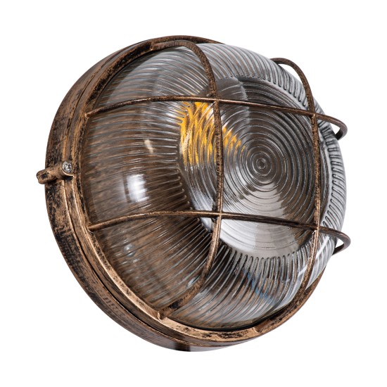 GLOBOSTAR® BOATLIGHT 61587 Vintage Φωτιστικό Καραβοχελώνα Τοίχου & Οροφής με Ντουί 1 x E27 AC 220-240V Αδιάβροχο IP65 - Χάλκινο Εφέ Σκουριάς Ματ - Μ17.5 x Π17.5 x Υ9cm GLOBOSTAR® BOATLIGHT 61587 Vintage Φωτιστικό Καραβοχελώνα Τοίχου & Οροφής με Ντουί 1 x E27 AC 220-240V Αδιάβροχο IP65 - Χάλκινο Εφέ Σκουριάς Ματ - Μ17.5 x Π17.5 x Υ9cm