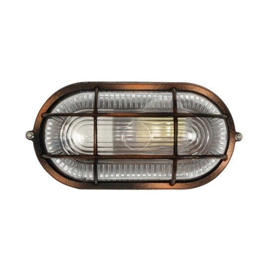 GLOBOSTAR® BOATLIGHT 61622 Vintage Φωτιστικό Καραβοχελώνα Τοίχου & Οροφής με Ντουί 1 x E27 AC 220-240V Αδιάβροχο IP65 - Χάλκινο Παλαιωμένο Εφέ Σκουριάς Ματ - Μ21 x Π10.4 x Υ9cm GLOBOSTAR® BOATLIGHT 61622 Vintage Φωτιστικό Καραβοχελώνα Τοίχου & Οροφής με Ντουί 1 x E27 AC 220-240V Αδιάβροχο IP65 - Χάλκινο Παλαιωμένο Εφέ Σκουριάς Ματ - Μ21 x Π10.4 x Υ9cm