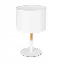 GLOBOSTAR® BRONX 01520 Μοντέρνο Επιτραπέζιο Φωτιστικό Πορτατίφ με Ντουί 1 x E27 AC 220-240V IP20 - Λευκό & Μπεζ - Μ25 x Π25 x Υ40cm