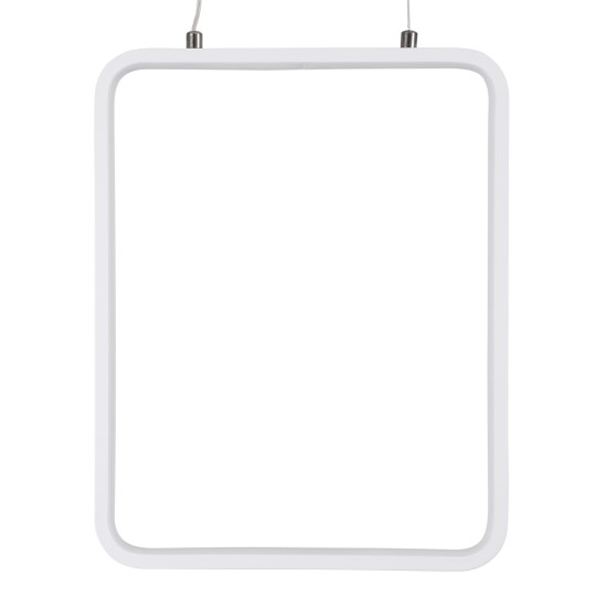 GLOBOSTAR® NEROBA 61303 Μοντέρνο Κρεμαστό Φωτιστικό Οροφής LED 18W 1980lm 360° AC 220-240V IP20 Ρυθμιζόμενο Λευκό CCT με On/Off 2700K/4500K/6000K - Lumileds SMD Chip - Λευκό Ματ - Μ29 x Π2 x Υ36cm - 3 Χρόνια Εγγύηση