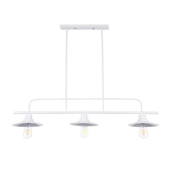 GLOBOSTAR® REGAL 01010 Vintage Φωτιστικό Οροφής με Ντουί 3 x E27 AC 220-240V IP20 - Λευκό - Μ110 x Π26 x Υ75cm