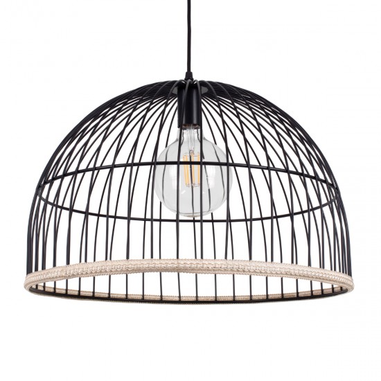 GLOBOSTAR® NEVIS 00681 Μοντέρνο Κρεμαστό Φωτιστικό Οροφής με Ντουί 1 x E27 AC 220-240V IP20 - Μαύρο & Μπεζ - Μ49 x Π49 x Υ34.5cm GLOBOSTAR® NEVIS 00681 Μοντέρνο Κρεμαστό Φωτιστικό Οροφής με Ντουί 1 x E27 AC 220-240V IP20 - Μαύρο & Μπεζ - Μ49 x Π49 x Υ34.5cm