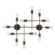 GLOBOSTAR® PIPING 00669 Vintage Φωτιστικό Τοίχου - Απλίκα με Ντουί 12 x E27 AC 220-240V IP20 - Μπρούτζινο - Μ78.5 x Π9.5 x Υ64cm