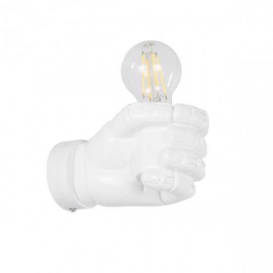 GLOBOSTAR® FIST 01137 Μοντέρνο Φωτιστικό Τοίχου - Απλίκα με Ντουί 1 x E27 AC 220-240V IP20 - Λευκό - Μ15 x Π10 x Υ10cm GLOBOSTAR® FIST 01137 Μοντέρνο Φωτιστικό Τοίχου - Απλίκα με Ντουί 1 x E27 AC 220-240V IP20 - Λευκό - Μ15 x Π10 x Υ10cm