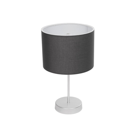 GLOBOSTAR® WIZ 203-0179 Μοντέρνο Επιτραπέζιο Φωτιστικό Πορτατίφ με Ντουί 1 x E27 AC 220-240V IP20 - Ασημί & Γκρι - Μ22 x Π22 x Υ36.5cm