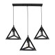 GLOBOSTAR® TRIANGLE 00621 Μοντέρνο Κρεμαστό Φωτιστικό Οροφής με Ντουί 3 x E27 AC 220-240V IP20 - Μαύρο - Μ70 x Π22 x Y130cm GLOBOSTAR® TRIANGLE 00621 Μοντέρνο Κρεμαστό Φωτιστικό Οροφής με Ντουί 3 x E27 AC 220-240V IP20 - Μαύρο - Μ70 x Π22 x Y130cm