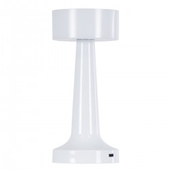 GloboStar® NANNA 76471 Επαναφορτιζόμενο Επιτραπέζιο Φωτιστικό Πορτατίφ LED 1.5W 105lm 120° DC 5V IP44 CCT Ultra Θερμό 1500K - Φυσικό Λευκό 4500K - Ψυχρό Λευκό 6000K Dimmable Λευκό Πλαστικό - Μ9 x Π9 x Υ21cm - 2 Χρόνια Εγγύηση