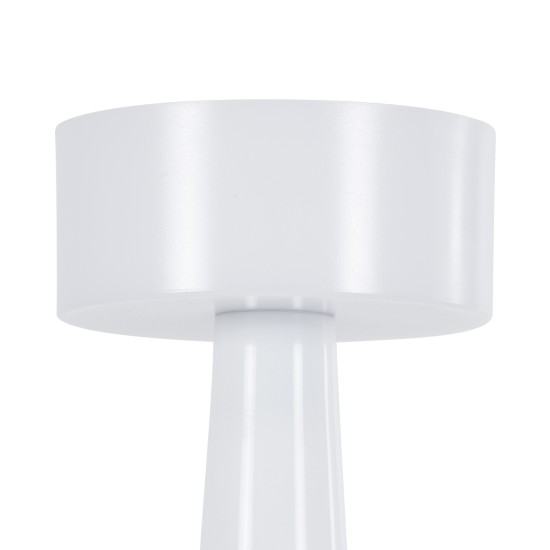 GloboStar® NANNA 76471 Επαναφορτιζόμενο Επιτραπέζιο Φωτιστικό Πορτατίφ LED 1.5W 105lm 120° DC 5V IP44 CCT Ultra Θερμό 1500K - Φυσικό Λευκό 4500K - Ψυχρό Λευκό 6000K Dimmable Λευκό Πλαστικό - Μ9 x Π9 x Υ21cm - 2 Χρόνια Εγγύηση