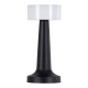 GloboStar® NANNA 76472 Επαναφορτιζόμενο Επιτραπέζιο Φωτιστικό Πορτατίφ LED 1.5W 105lm 120° DC 5V IP44 CCT Ultra Θερμό 1500K - Φυσικό Λευκό 4500K - Ψυχρό Λευκό 6000K Dimmable Μαύρο & Λευκό Πλαστικό - Μ9 x Π9 x Υ21cm - 2 Χρόνια Εγγύηση