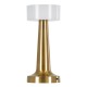 GloboStar® NANNA 76475 Επαναφορτιζόμενο Επιτραπέζιο Φωτιστικό Πορτατίφ LED 1.5W 105lm 120° DC 5V IP44 CCT Ultra Θερμό 1500K - Φυσικό Λευκό 4500K - Ψυχρό Λευκό 6000K Dimmable Χρυσό & Λευκό Πλαστικό - Μ9 x Π9 x Υ21cm - 2 Χρόνια Εγγύηση