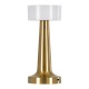 GloboStar® NANNA 76475 Επαναφορτιζόμενο Επιτραπέζιο Φωτιστικό Πορτατίφ LED 1.5W 105lm 120° DC 5V IP44 CCT Ultra Θερμό 1500K - Φυσικό Λευκό 4500K - Ψυχρό Λευκό 6000K Dimmable Χρυσό & Λευκό Πλαστικό - Μ9 x Π9 x Υ21cm - 2 Χρόνια Εγγύηση