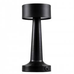 GloboStar® BELLA 76503 Επαναφορτιζόμενο Επιτραπέζιο Φωτιστικό Πορτατίφ LED 1.5W 105lm 120° DC 5V IP44 Θερμό Λευκό 2700K Dimmable Μαύρο Αλουμίνιο - Μ9 x Π9 x Υ21cm - 2 Xρόνια Εγγύηση