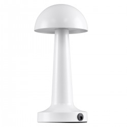 GloboStar® COCO 76508 Επαναφορτιζόμενο Επιτραπέζιο Φωτιστικό Πορτατίφ LED 1.5W 105lm 120° DC 5V IP44 Θερμό Λευκό 2700K Dimmable Λευκό Αλουμίνιο - Μ10 x Π10 x Υ22cm - 2 Xρόνια Εγγύηση