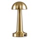 GloboStar® COCO 76512 Επαναφορτιζόμενο Επιτραπέζιο Φωτιστικό Πορτατίφ LED 1.5W 105lm 120° DC 5V IP44 Θερμό Λευκό 2700K Dimmable Χρυσό Αλουμίνιο - Μ10 x Π10 x Υ22cm - 2 Xρόνια Εγγύηση