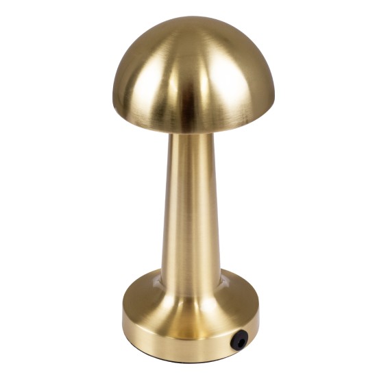 GloboStar® COCO 76512 Επαναφορτιζόμενο Επιτραπέζιο Φωτιστικό Πορτατίφ LED 1.5W 105lm 120° DC 5V IP44 Θερμό Λευκό 2700K Dimmable Χρυσό Αλουμίνιο - Μ10 x Π10 x Υ22cm - 2 Xρόνια Εγγύηση