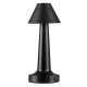 GloboStar® MOLLY 76515 Επαναφορτιζόμενο Επιτραπέζιο Φωτιστικό Πορτατίφ LED 1.5W 105lm 120° DC 5V IP44 Θερμό Λευκό 2700K Dimmable Μαύρο Αλουμίνιο - Μ10 x Π10 x Υ23cm - 2 Xρόνια Εγγύηση