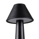 GloboStar® MOLLY 76515 Επαναφορτιζόμενο Επιτραπέζιο Φωτιστικό Πορτατίφ LED 1.5W 105lm 120° DC 5V IP44 Θερμό Λευκό 2700K Dimmable Μαύρο Αλουμίνιο - Μ10 x Π10 x Υ23cm - 2 Xρόνια Εγγύηση