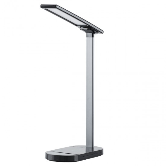 GLOBOSTAR® ONO 76530 Μοντέρνο Επιτραπέζιο Φωτιστικό Γραφείου με Ασύρματη Φόρτιση 10W 2A LED 5W 500lm 180° DC 5V με USB IP20 Ρυθμιζόμενο Λευκό CCT με Αφή 2700K/4500K/6000K Dimmable - Sanan SMD Chip - Μαύρο - Μ25 x Π10.5 x Υ35.5cm - 2 Χρόνια Εγγύηση GLOBOSTAR® ONO 76530 Μοντέρνο Επιτραπέζιο Φωτιστικό Γραφείου με Ασύρματη Φόρτιση 10W 2A LED 5W 500lm 180° DC 5V με USB IP20 Ρυθμιζόμενο Λευκό CCT με Αφή 2700K/4500K/6000K Dimmable - Sanan SMD Chip - Μαύρο - Μ25 x Π10.5 x Υ35.5cm - 2 Χρόνια Εγγύηση