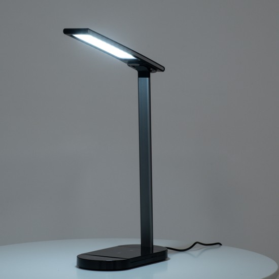 GLOBOSTAR® ONO 76530 Μοντέρνο Επιτραπέζιο Φωτιστικό Γραφείου με Ασύρματη Φόρτιση 10W 2A LED 5W 500lm 180° DC 5V με USB IP20 Ρυθμιζόμενο Λευκό CCT με Αφή 2700K/4500K/6000K Dimmable - Sanan SMD Chip - Μαύρο - Μ25 x Π10.5 x Υ35.5cm - 2 Χρόνια Εγγύηση GLOBOSTAR® ONO 76530 Μοντέρνο Επιτραπέζιο Φωτιστικό Γραφείου με Ασύρματη Φόρτιση 10W 2A LED 5W 500lm 180° DC 5V με USB IP20 Ρυθμιζόμενο Λευκό CCT με Αφή 2700K/4500K/6000K Dimmable - Sanan SMD Chip - Μαύρο - Μ25 x Π10.5 x Υ35.5cm - 2 Χρόνια Εγγύηση