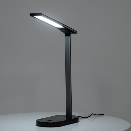 GLOBOSTAR® ONO 76530 Μοντέρνο Επιτραπέζιο Φωτιστικό Γραφείου με Ασύρματη Φόρτιση 10W 2A LED 5W 500lm 180° DC 5V με USB IP20 Ρυθμιζόμενο Λευκό CCT με Αφή 2700K/4500K/6000K Dimmable - Sanan SMD Chip - Μαύρο - Μ25 x Π10.5 x Υ35.5cm - 2 Χρόνια Εγγύηση GLOBOSTAR® ONO 76530 Μοντέρνο Επιτραπέζιο Φωτιστικό Γραφείου με Ασύρματη Φόρτιση 10W 2A LED 5W 500lm 180° DC 5V με USB IP20 Ρυθμιζόμενο Λευκό CCT με Αφή 2700K/4500K/6000K Dimmable - Sanan SMD Chip - Μαύρο - Μ25 x Π10.5 x Υ35.5cm - 2 Χρόνια Εγγύηση