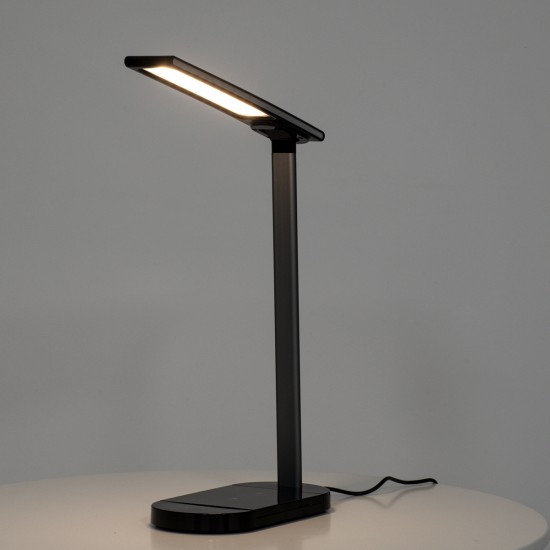 GLOBOSTAR® ONO 76530 Μοντέρνο Επιτραπέζιο Φωτιστικό Γραφείου με Ασύρματη Φόρτιση 10W 2A LED 5W 500lm 180° DC 5V με USB IP20 Ρυθμιζόμενο Λευκό CCT με Αφή 2700K/4500K/6000K Dimmable - Sanan SMD Chip - Μαύρο - Μ25 x Π10.5 x Υ35.5cm - 2 Χρόνια Εγγύηση GLOBOSTAR® ONO 76530 Μοντέρνο Επιτραπέζιο Φωτιστικό Γραφείου με Ασύρματη Φόρτιση 10W 2A LED 5W 500lm 180° DC 5V με USB IP20 Ρυθμιζόμενο Λευκό CCT με Αφή 2700K/4500K/6000K Dimmable - Sanan SMD Chip - Μαύρο - Μ25 x Π10.5 x Υ35.5cm - 2 Χρόνια Εγγύηση