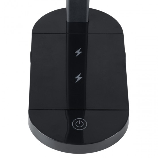 GLOBOSTAR® ONO 76530 Μοντέρνο Επιτραπέζιο Φωτιστικό Γραφείου με Ασύρματη Φόρτιση 10W 2A LED 5W 500lm 180° DC 5V με USB IP20 Ρυθμιζόμενο Λευκό CCT με Αφή 2700K/4500K/6000K Dimmable - Sanan SMD Chip - Μαύρο - Μ25 x Π10.5 x Υ35.5cm - 2 Χρόνια Εγγύηση GLOBOSTAR® ONO 76530 Μοντέρνο Επιτραπέζιο Φωτιστικό Γραφείου με Ασύρματη Φόρτιση 10W 2A LED 5W 500lm 180° DC 5V με USB IP20 Ρυθμιζόμενο Λευκό CCT με Αφή 2700K/4500K/6000K Dimmable - Sanan SMD Chip - Μαύρο - Μ25 x Π10.5 x Υ35.5cm - 2 Χρόνια Εγγύηση