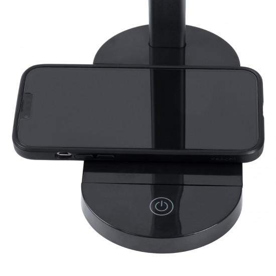 GLOBOSTAR® ONO 76530 Μοντέρνο Επιτραπέζιο Φωτιστικό Γραφείου με Ασύρματη Φόρτιση 10W 2A LED 5W 500lm 180° DC 5V με USB IP20 Ρυθμιζόμενο Λευκό CCT με Αφή 2700K/4500K/6000K Dimmable - Sanan SMD Chip - Μαύρο - Μ25 x Π10.5 x Υ35.5cm - 2 Χρόνια Εγγύηση GLOBOSTAR® ONO 76530 Μοντέρνο Επιτραπέζιο Φωτιστικό Γραφείου με Ασύρματη Φόρτιση 10W 2A LED 5W 500lm 180° DC 5V με USB IP20 Ρυθμιζόμενο Λευκό CCT με Αφή 2700K/4500K/6000K Dimmable - Sanan SMD Chip - Μαύρο - Μ25 x Π10.5 x Υ35.5cm - 2 Χρόνια Εγγύηση