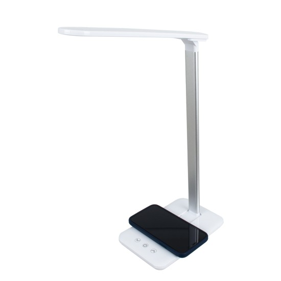 GLOBOSTAR® ONO 76532 Μοντέρνο Επιτραπέζιο Φωτιστικό Γραφείου με Ασύρματη Φόρτιση 10W 2A LED 3.5W 350lm 90° DC 5V με USB-C IP20 Ρυθμιζόμενο Λευκό CCT με Αφή 2700K/4500K/6000K Dimmable - Sanan SMD Chip - Λευκό - Μ18 x Π12 x Υ36cm - 2 Χρόνια Εγγύηση GLOBOSTAR® ONO 76532 Μοντέρνο Επιτραπέζιο Φωτιστικό Γραφείου με Ασύρματη Φόρτιση 10W 2A LED 3.5W 350lm 90° DC 5V με USB-C IP20 Ρυθμιζόμενο Λευκό CCT με Αφή 2700K/4500K/6000K Dimmable - Sanan SMD Chip - Λευκό - Μ18 x Π12 x Υ36cm - 2 Χρόνια Εγγύηση
