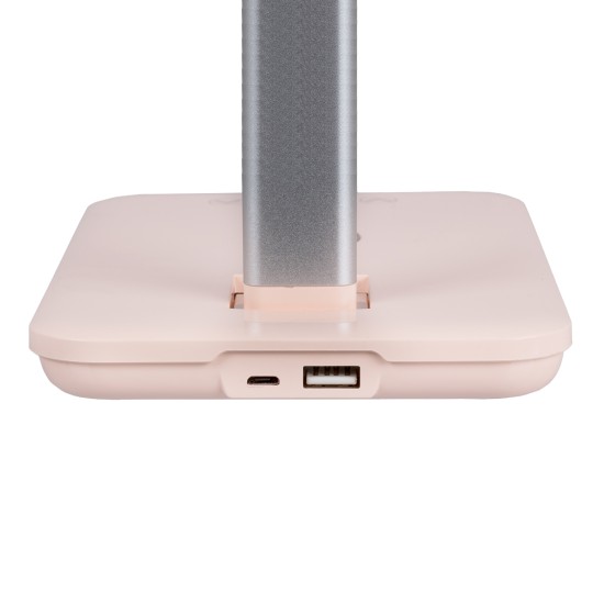 GLOBOSTAR® ONO 76533 Μοντέρνο Επιτραπέζιο Φωτιστικό Γραφείου με Ασύρματη Φόρτιση 10W 2A LED 3.5W 350lm 90° DC 5V με USB-C IP20 Ρυθμιζόμενο Λευκό CCT με Αφή 2700K/4500K/6000K Dimmable - Sanan SMD Chip - Μαύρο - Μ18 x Π12 x Υ36cm - 2 Χρόνια Εγγύηση
