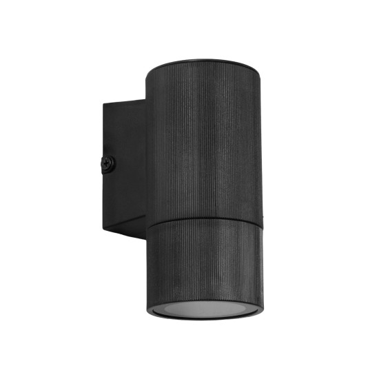 GLOBOSTAR® WALLY 77876 Μοντέρνο Φωτιστικό Τοίχου - Απλίκα με Ντουί 1 x GU10 AC 220-240V Αδιάβροχο IP65 - Μαύρο Ματ - Μ6.5 x Π9 x Υ13.5cm