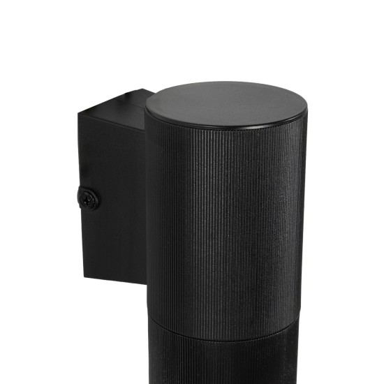 GLOBOSTAR® WALLY 77876 Μοντέρνο Φωτιστικό Τοίχου - Απλίκα με Ντουί 1 x GU10 AC 220-240V Αδιάβροχο IP65 - Μαύρο Ματ - Μ6.5 x Π9 x Υ13.5cm