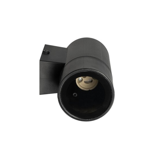 GLOBOSTAR® WALLY 77876 Μοντέρνο Φωτιστικό Τοίχου - Απλίκα με Ντουί 1 x GU10 AC 220-240V Αδιάβροχο IP65 - Μαύρο Ματ - Μ6.5 x Π9 x Υ13.5cm