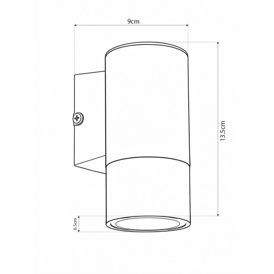 GLOBOSTAR® WALLY 77876 Μοντέρνο Φωτιστικό Τοίχου - Απλίκα με Ντουί 1 x GU10 AC 220-240V Αδιάβροχο IP65 - Μαύρο Ματ - Μ6.5 x Π9 x Υ13.5cm