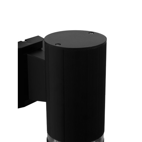 GLOBOSTAR® ORION 77886 Μοντέρνο Φωτιστικό Τοίχου - Απλίκα με Ντουί 1 x GU10 AC 220-240V Αδιάβροχο IP65 - Μαύρο Ματ - Μ9 x Π15.5 x Υ22cm