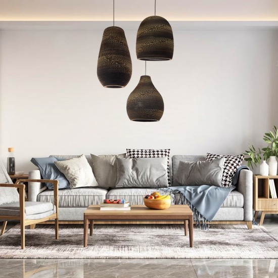 GLOBOSTAR® SANTORINI 01296 Boho Κρεμαστό Φωτιστικό Οροφής με Ντουί 1 x E27 AC 220-240V IP20 - Καφέ - Μ35 x Π35 x Υ40cm