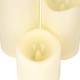 GloboStar® 79552 ΣΕΤ 3 Διακοσμητικών Realistic Κεριών με LED - Μπαταρίας & Ασύρματο Χειριστήριο IR Θερμό Λευκό 3000K