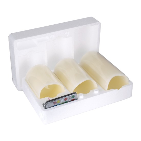 GloboStar® 79556 ΣΕΤ 3 Διακοσμητικών Realistic Κεριών Παραφίνης με LED Εφέ Κινούμενης Φλόγας - Μπαταρίας & Ασύρματο Χειριστήριο IR Πολύχρωμα RGB Dimmable GloboStar® 79556 ΣΕΤ 3 Διακοσμητικών Realistic Κεριών Παραφίνης με LED Εφέ Κινούμενης Φλόγας - Μπαταρίας & Ασύρματο Χειριστήριο IR Πολύχρωμα RGB Dimmable