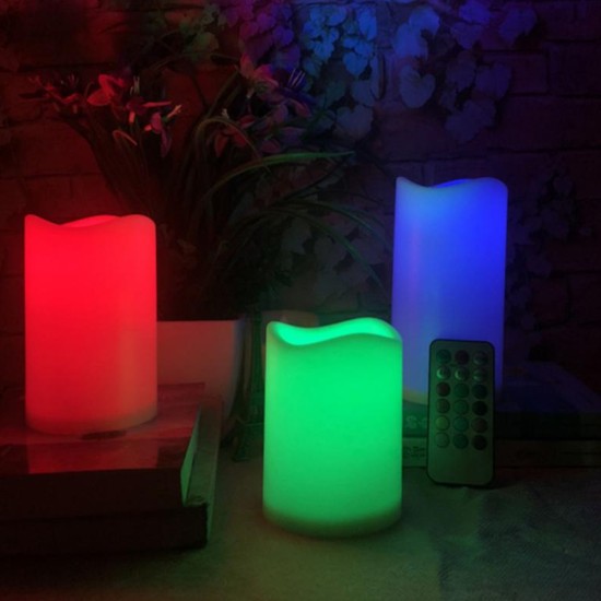GloboStar® 79556 ΣΕΤ 3 Διακοσμητικών Realistic Κεριών Παραφίνης με LED Εφέ Κινούμενης Φλόγας - Μπαταρίας & Ασύρματο Χειριστήριο IR Πολύχρωμα RGB Dimmable GloboStar® 79556 ΣΕΤ 3 Διακοσμητικών Realistic Κεριών Παραφίνης με LED Εφέ Κινούμενης Φλόγας - Μπαταρίας & Ασύρματο Χειριστήριο IR Πολύχρωμα RGB Dimmable