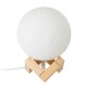 GLOBOSTAR® MOON 79606 Μοντέρνο Επιτραπέζιο Φωτιστικό Πορτατίφ LED 2W 120lm 360° Επαναφορτιζόμενο DC 5V με USB 2.0 IP20 Πολύχρωμο RGBW - Λευκό & Μπεζ - Μ12 x Π12 x Υ15cm - 2 Χρόνια Εγγύηση
