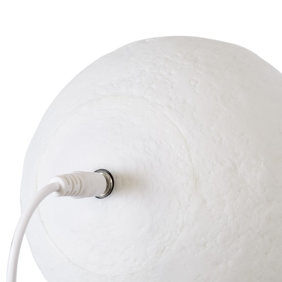 GLOBOSTAR® MOON 79606 Μοντέρνο Επιτραπέζιο Φωτιστικό Πορτατίφ LED 2W 120lm 360° Επαναφορτιζόμενο DC 5V με USB 2.0 IP20 Πολύχρωμο RGBW - Λευκό & Μπεζ - Μ12 x Π12 x Υ15cm - 2 Χρόνια Εγγύηση